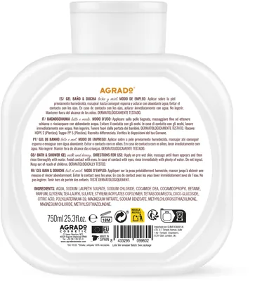Гель для душу і ванни Agrado Milk & Honey Молоко і мед, 750 мл