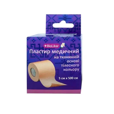 Пластир медичний Biolikar на тканинній основі тілесний 5 см x 500 см