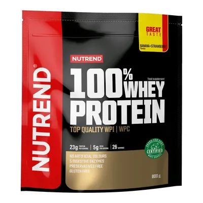 Протеїн сироватковий змішаний Nutrend 100% Whey Protein банан-полуниця, 800 г