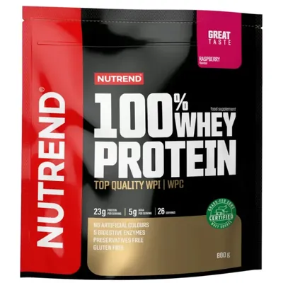Протеїн сироватковий змішаний Nutrend 100% Whey Protein малина, 800 г