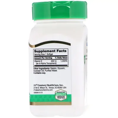 Вітамін Е 400 21st Century Vitamin E 400, 110 капсул