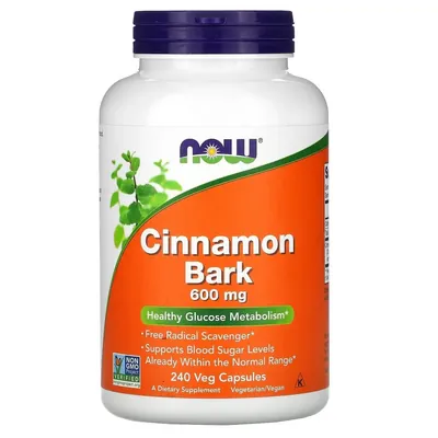 Кориці кора NOW Cinnamon Bark 600 мг вег. капсули №240