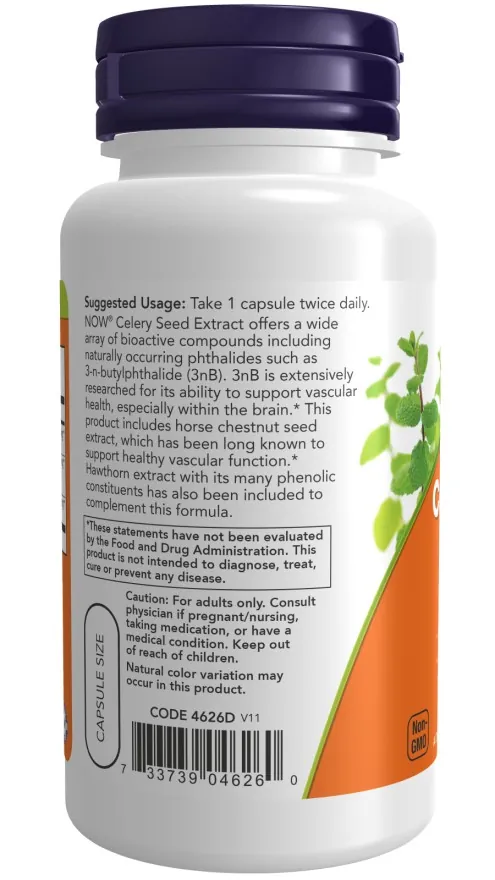 Селери насіння екстракт NOW Celery Seed Extract вег. капсули №60