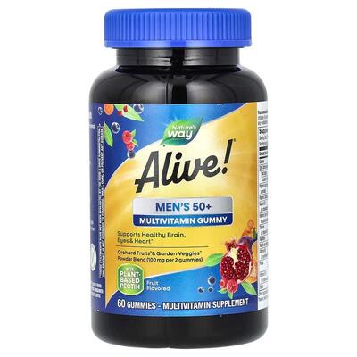 Мультивитамины для мужчин 50+ Nature's Way Alive! Men's Gummy 50+, 60 жевательных таблеток