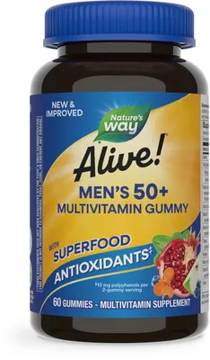 Мультивітаміни для чоловіків 50+ Nature's Way Alive! Men’s 50+ Gummy Multivitamin, 60 жувальних таблеток