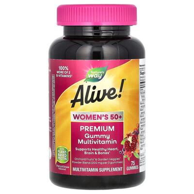 Мультивитамины для женщин 50+ Nature's Way Alive! Womens Gummy 50+, 75 жевательных таблеток