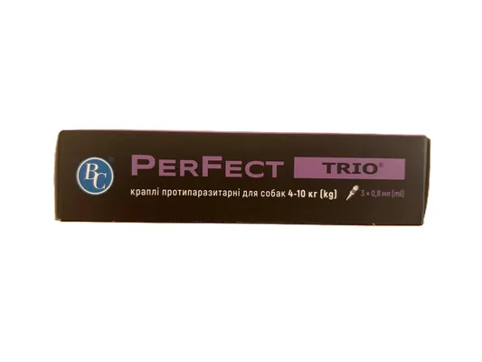 Краплі від бліх та кліщів Perfect Trio для собак 4-10 кг, 3 піпетки по 0,8 мл