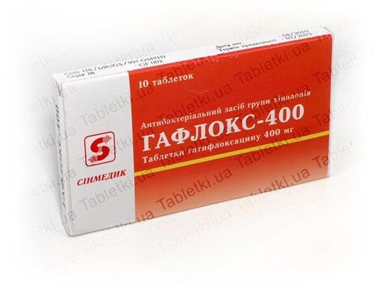 Гафлокс-400 таблетки, п/о по 400 мг №10