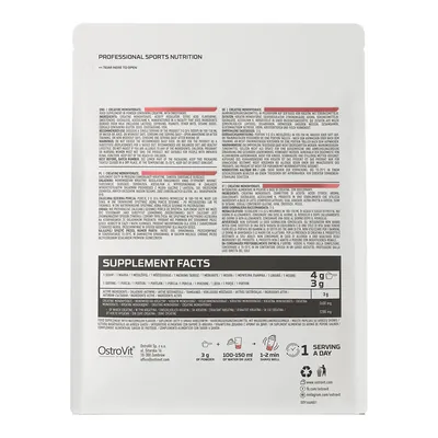 Креатин моногідрат OstroVit Creatine Monohydrate кавун, 500 г