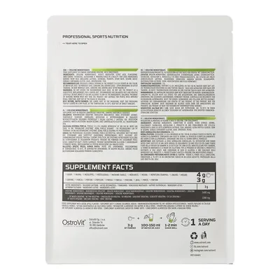 Креатин моногідрат OstroVit Creatine Monohydrate зелене яблуко, 300 г