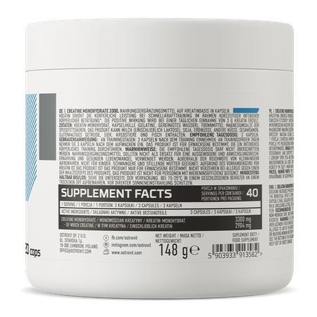 Креатин моногидрат OstroVit Creatine Monohydrate 3300 мг, 120 капсул