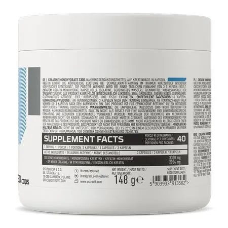 Креатин моногідрат OstroVit Creatine Monohydrate 3300, 120 капсул