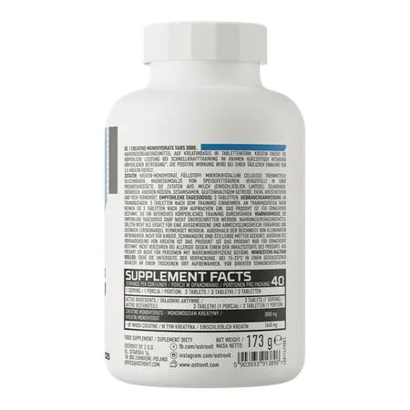 Креатин моногідрат OstroVit Creatine Monohydrate Tabs 3000, 120 таблеток