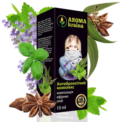 Композиція ефірних олій Aroma kraina Антибронхітний комплекс, 10 мл