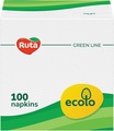 Салфетки бумажные Ecolo Ruta столовые белые, в пакете, 100 шт