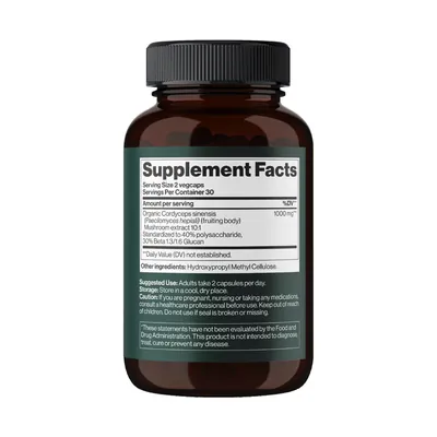 Кордіцепс Mind Shi Cordyceps Mushroom 1000 мг вег. капсули №60