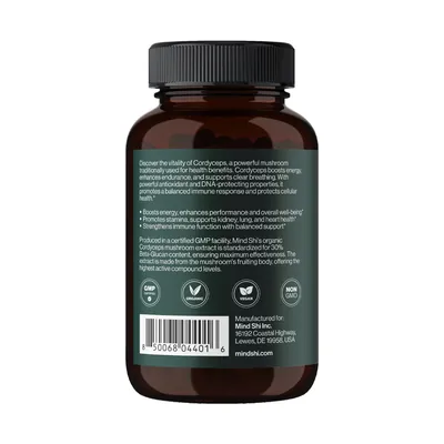 Кордіцепс Mind Shi Cordyceps Mushroom 1000 мг вег. капсули №60