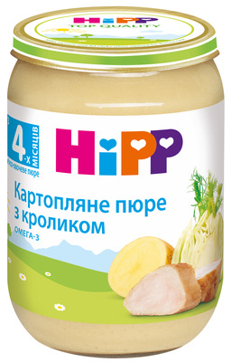 Пюре мясо-овощное HiPP Картофельное пюре с кроликом, с 4 месяцев, 190 г