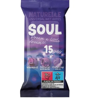 Серветки вологі Naturelle Soul, 15 шт