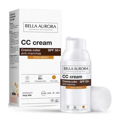 Набір Bella Aurora Крем Bella Aurora CC від пігментних плям SPF50+ світлий відтінок 30мл + косметичка