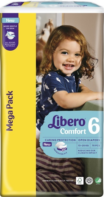 Подгузники Libero Comfort размер 6, 13-20 кг, 70 шт