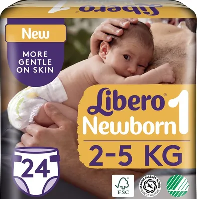 Підгузки Libero Newborn розмір 1, 2-5 кг, 24 шт