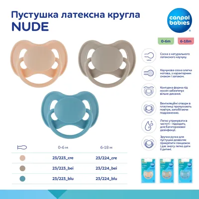 Пустушка латексна Canpol Babies Nude 23/224_ua кругла 6-18 місяців, 1 шт