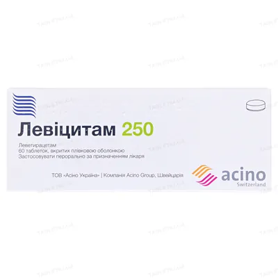 Левіцитам 250 таблетки, в/плів. обол. по 250 мг №60 (10х6)