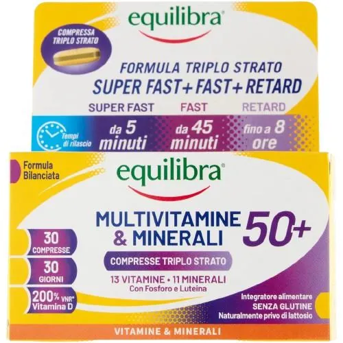 Мультивітаміни та мінерали Equilibra для людей 50+ таблетки №30