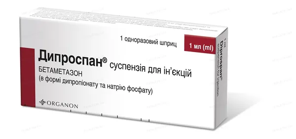 Дипроспан суспензія д/ін. по 1 мл №1 у поперед. запов. шпр. з голк.