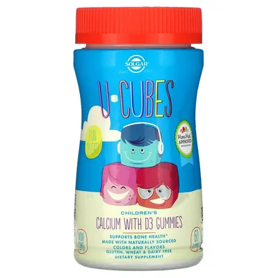 Кальцій з вітаміном Д3 для дітей Solgar U-Cubes Children’s Calcium with D3 жувальні таблетки №60