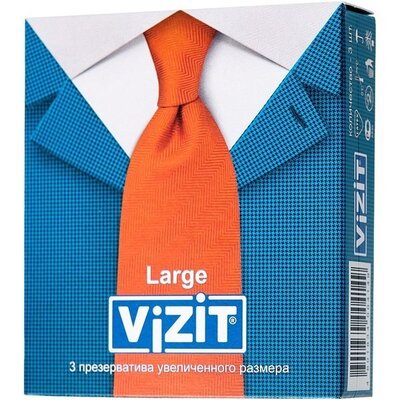 Презервативы Vizit Large увеличенного размера, 3 штуки