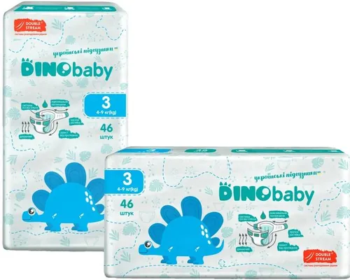 Підгузки Dino Baby розмір 3, 4-9 кг, 46 шт