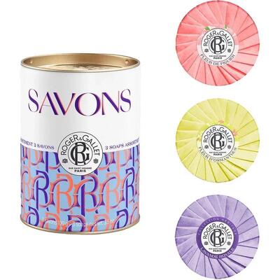 Набор Roger&Gallet Ассорти мыла (Цветок инжира + Цветок османтуса + Лаванда), 3 шт х 100 г