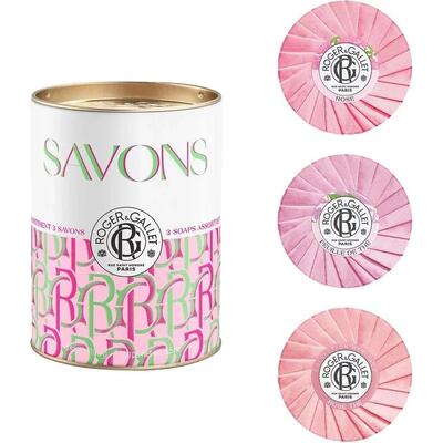 Набор Roger&Gallet Ассорти мыла (Роза + Чайные листья + Чайная роза), 3 шт х 100 г