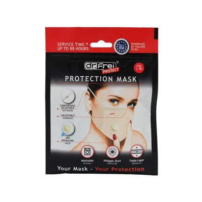 Маска захисна Dr. Frei Protection Mask бежева, розмір L/XL, 1 штука