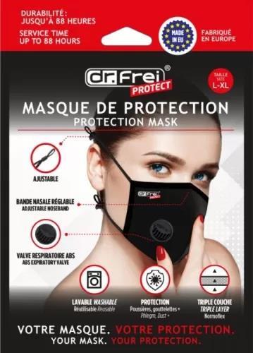 Маска защитная Dr.Frei черная, размер L/XL, 1 штука