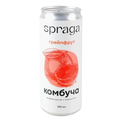 Напій безалкогольний Spraga слабогазований комбуча Грейпфрут, з/б 330 мл