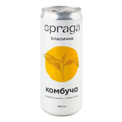 Напій безалкогольний Spraga слабогазований комбуча Класична, з/б 330 мл