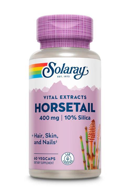 Хвоща полевого экстракт Solaray Horsetail Extract 400, 60 веганских капсул