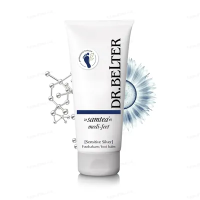 Бальзам Dr.Belter Samtea medi-feet SensitiveSilver м'який живильний для чутливої шкіри ніг та діабетичної стопи, 100 мл