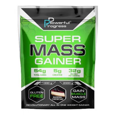 Гейнер Powerful Progress Super Mass черничный чизкейк, 2 кг