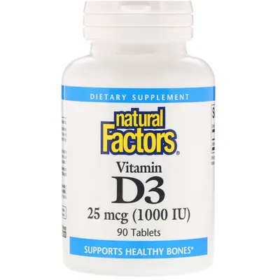 Вітамін Д3 Natural Factors Vitamin D3 1000 МО, 90 таблеток