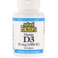 Витамин Д3 Natural Factors Vitamin D3 1000 МЕ, 90 таблеток