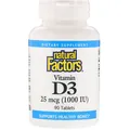 Вітамін Д3 Natural Factors Vitamin D3 1000 МО, 90 таблеток
