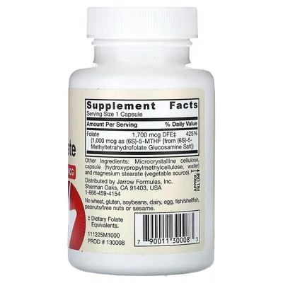 Метилфолат Jarrow Formulas Methyl Folate 1000 мкг, 100 вегетаріанських капсул
