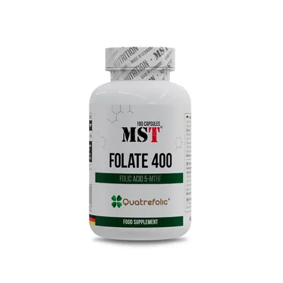 Фолат MST Nutrition Folate 400 Folic acid 5-MTHF Quatrefolic, 180 капсул