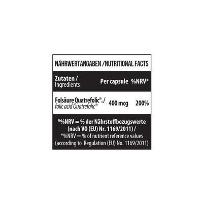 Фолат MST Nutrition Folate 400 Folic acid 5-MTHF Quatrefolic, 180 капсул