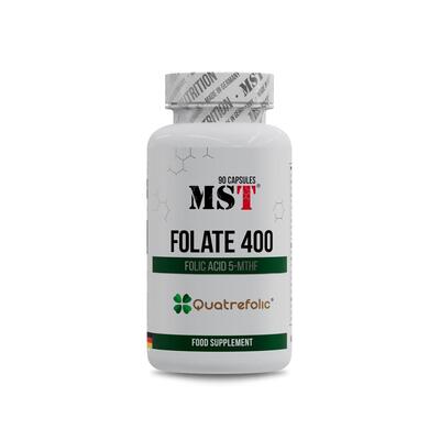 Фолат MST Nutrition Folate 400 Folic acid 5-MTHF Quatrefolic, 90 капсул