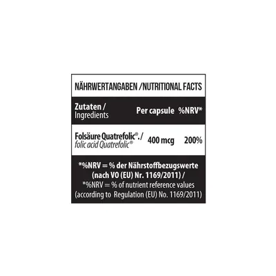 Фолат MST Nutrition Folate 400 Folic acid 5-MTHF Quatrefolic, 90 капсул